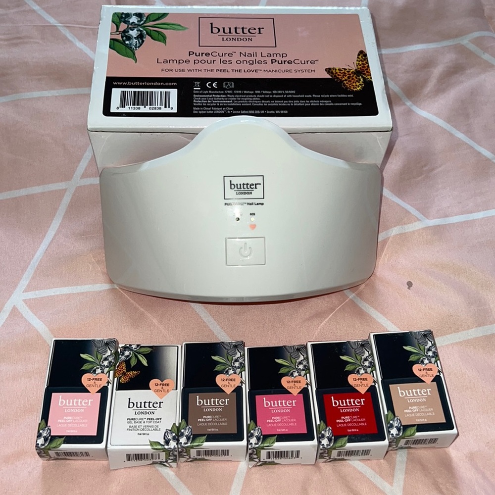 Butter London shellac nail polishes and lamp set